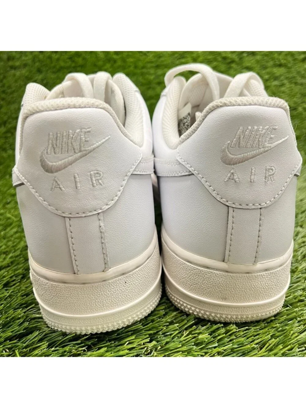 Nike Air Force 1 '07 Low Men Size 9 Triple White Athletic Leather Shoes Sneakers